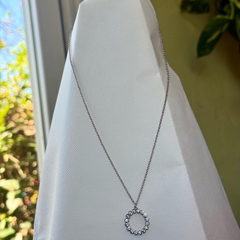 Kate Spade New York Full Circle Mini Pendant Necklace - Silver - Picture 3 of 9